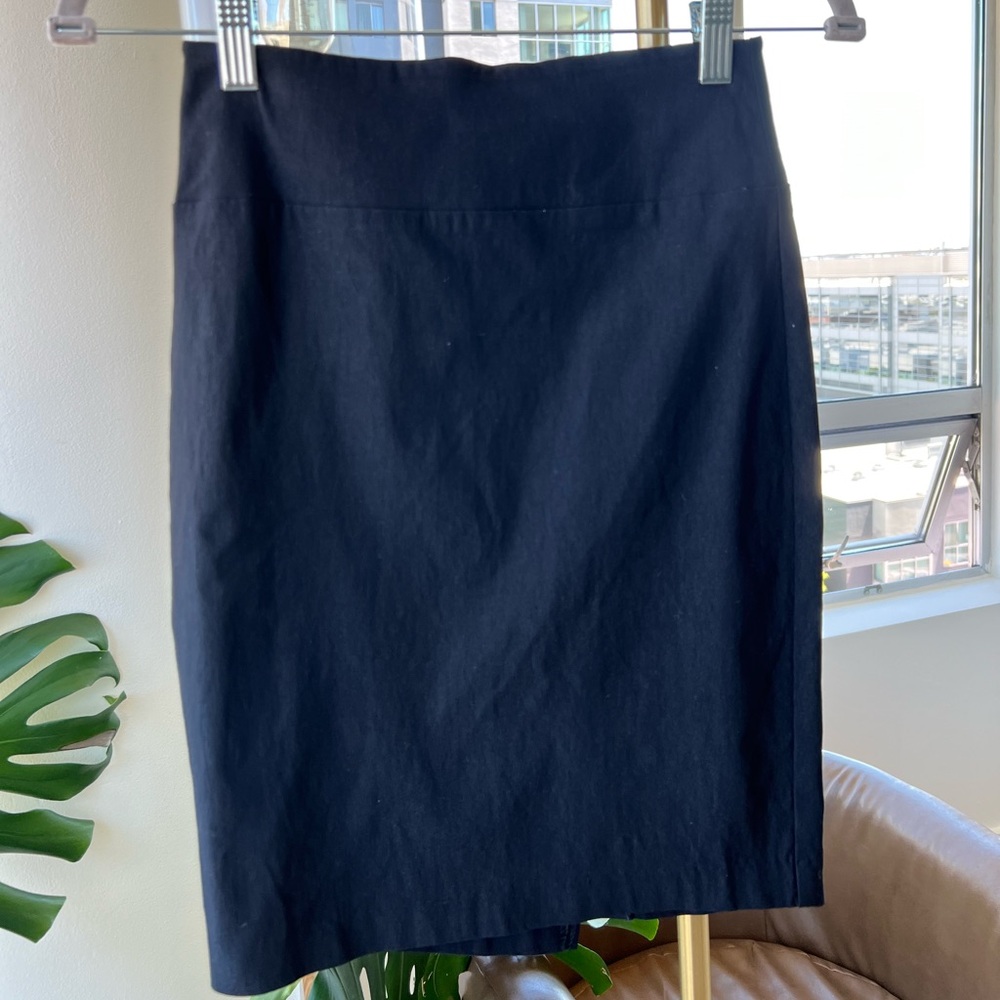 Black pencil skirt with back slit
